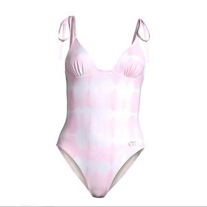 NEW Solid & Striped The Olympia One-Piece swimsuit size XS Pink & White Tie-Dye